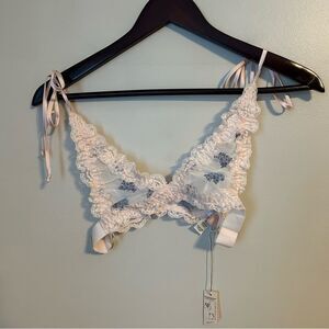 Hot As Hell Bralette Garter Flip HAHround Pink Ruffle Ditsy French Blue Floral